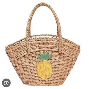 Jason Wu Tan Straw Tote with Pineapple Accent